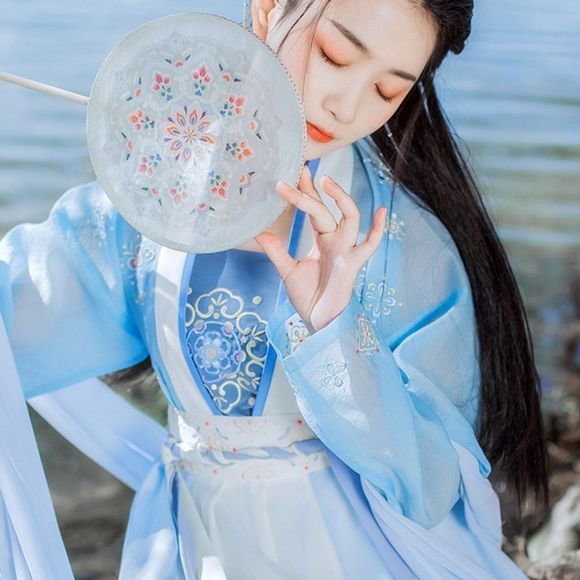 Blue Moon Embroidered Floral Camisole | Hanfu Dress Cami Top - Picture 6 of 6